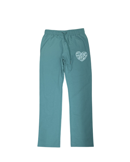 Green Nylon Track Bottoms