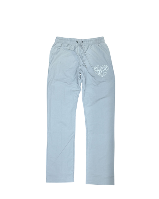 Grey Nylon track Bottoms