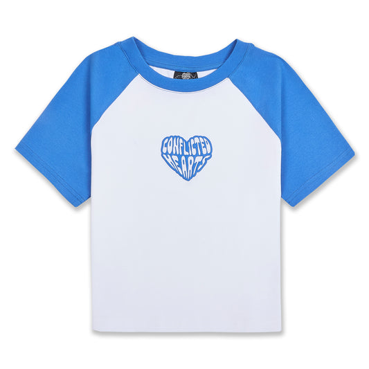 Womens Blue Cropped Tee